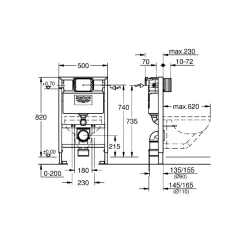 Toiletter ^ Grohe RAPID SL 38618000 INDBYGNINGSCISTERNE