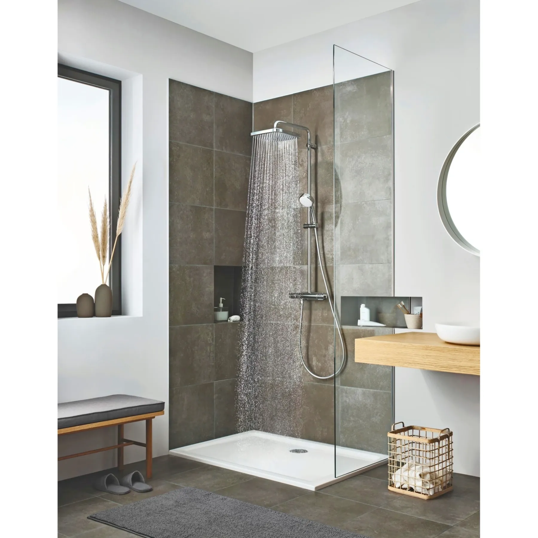 Brusestangssæt ^ Grohe TEMPTESTA 250 CUBE BRUSESYSTEM KROM