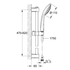 Brusestangssæt ^ Grohe VITALIO JOY 110 MONO 27322000 BRUSERSTANGSÆT KROM