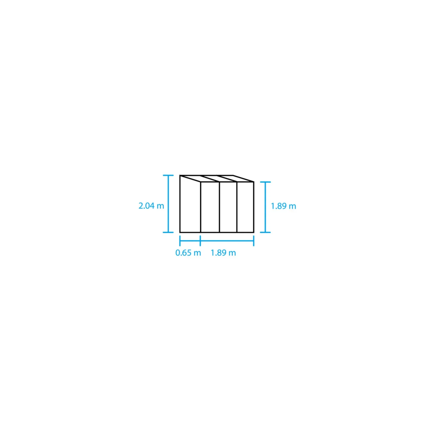 Vægdrivhuse ^ Halls QUBE LEAN-TO 26 VÆGDRIVHUS 3 MM HÆRDET GLAS SORT 1,2 M²