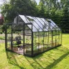 ICON 8 DRIVHUS EKSKL. SOKKEL 3 MM DELT GLAS SORT 11,2 M2>Halls Hot
