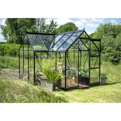 ICON 6 GARDENHOUSE EKSKL. SOKKEL HÆRDET GLAS SORT 8,6 M2>Halls Outlet