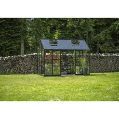 ICON 6 PLANTHOUSE EKSKL. SOKKEL HÆRDET GLAS SORT 7,3 M2>Halls Online