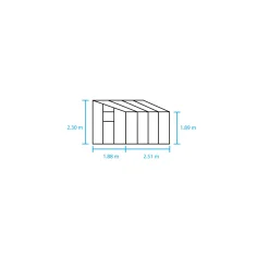 QUBE LEAN-TO 68 VÆGDRIVHUS 3 MM HÆRDET GLAS SORT 4,7 M2>Halls Sale