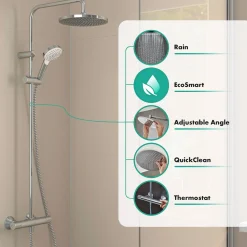 Brusestangssæt ^ Hansgrohe MOVENTA ECOSMART S240 BRUSESYSTEM KROM