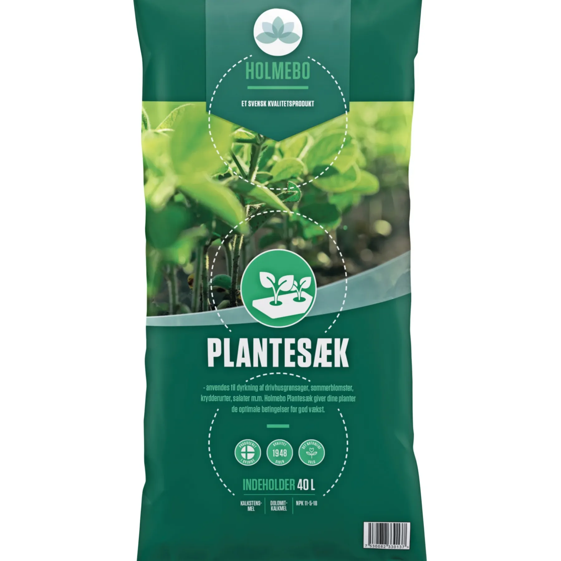 Jord ^ HOLMEBO 60 POSER Á 40 LTR PLANTESÆK 2400 L