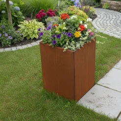 210-903 MED BUND HØJBED RUST PATINA 60 X 40 X 40 CM>Hortus Discount