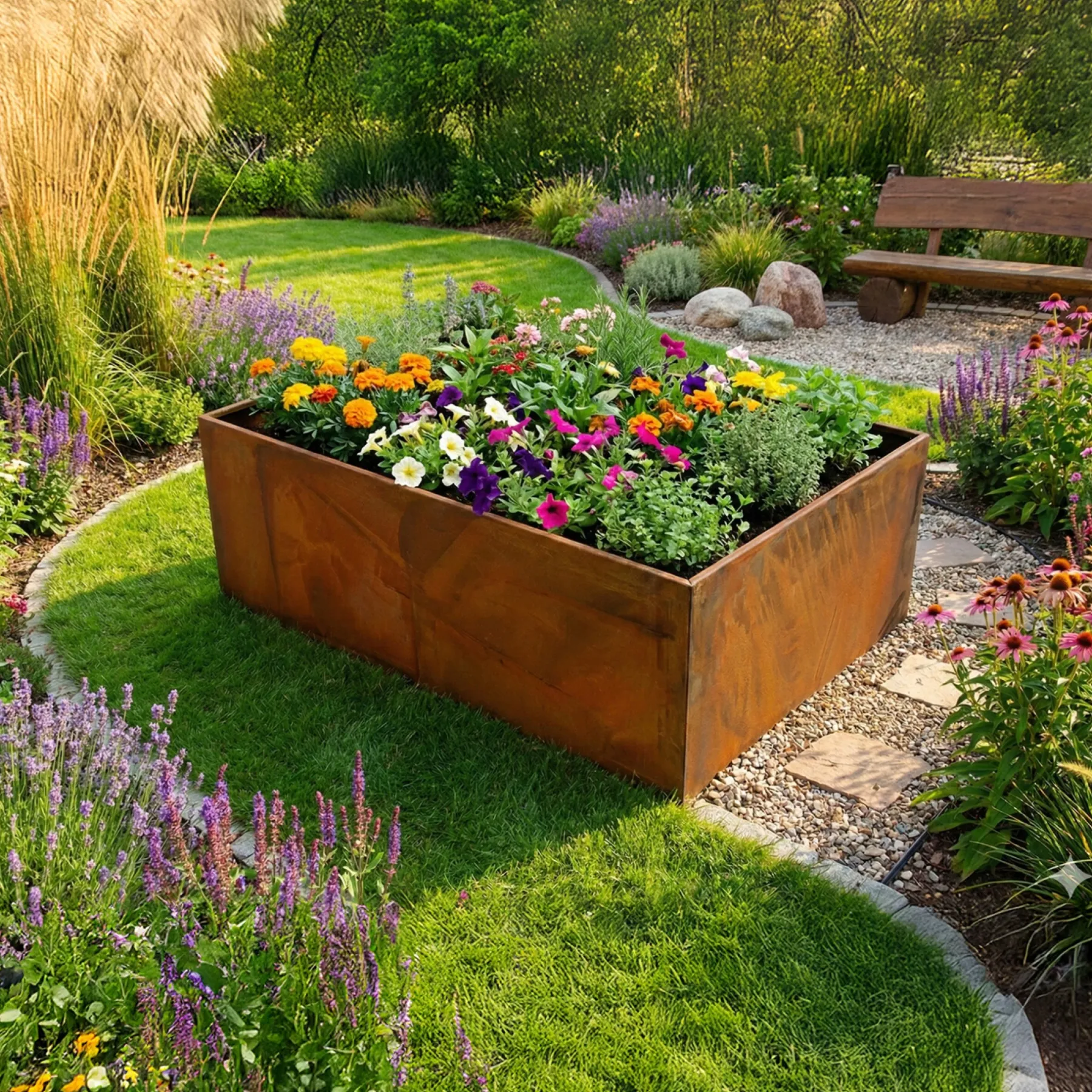 210-900 UDEN BUND HØJBED RUST PATINA 40 X 120 X 80 CM>Hortus Hot