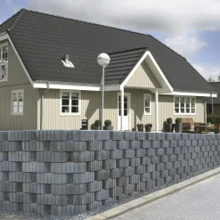 Støttemure ^ IBF PLANTESTEN TYPE 8 STØTTEMUR 15 X 50 X 25 CM SORT/ANTRACIT