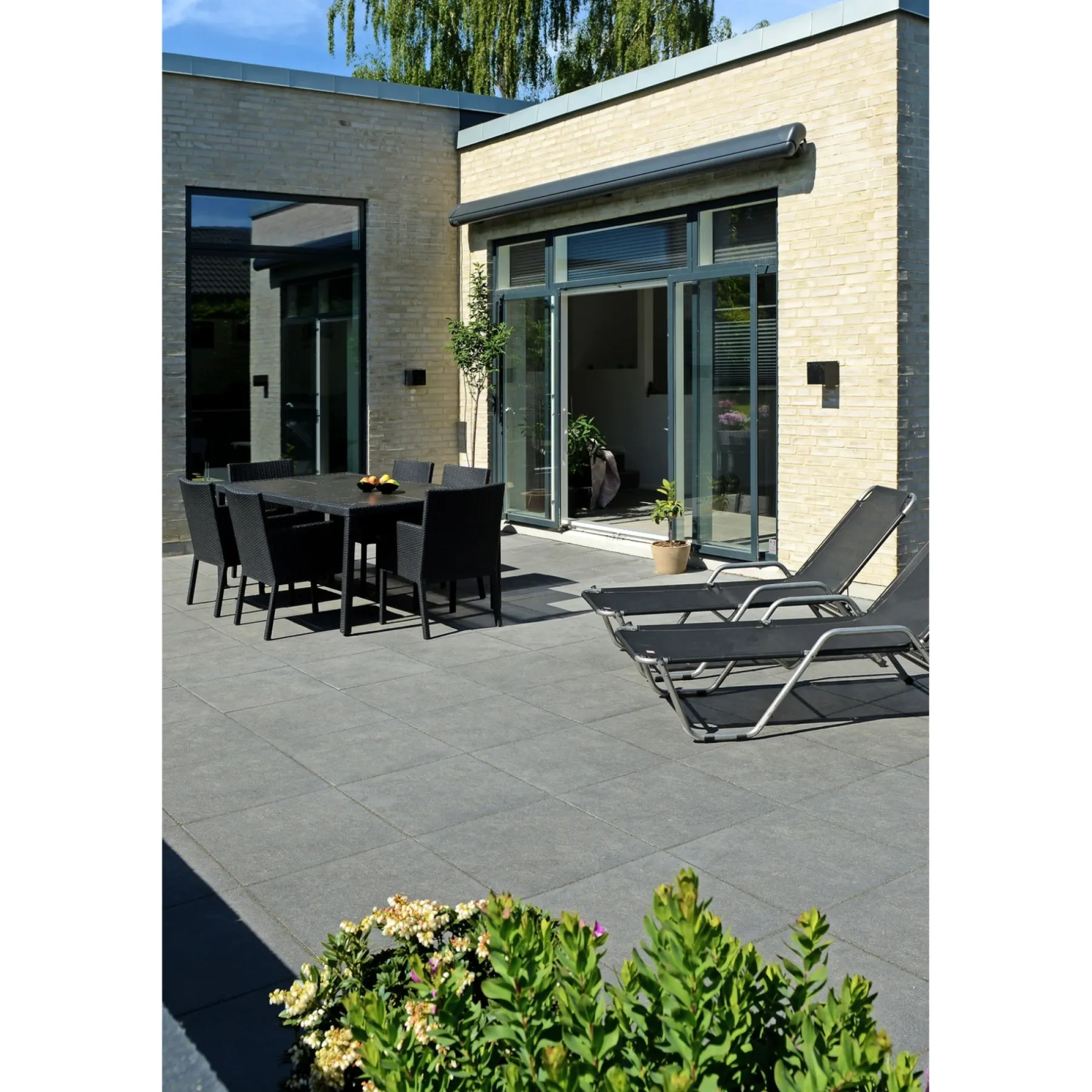 Havefliser ^ IBF TRENDLINE HAVEFLISE 4 X 60.50 X 60.50 CM GRAFITGRÅ FLAMMET