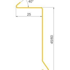 Alu Profiler ^ Jual SORT ALU-PROFIL 11-60S, 60 X 25 MM. LØSKANT 1 M