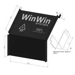 WINWIN PLADE SPÆRAFSTAND 813 MM VINDSTOPPLADE SORT 450 + 850 + 50 MM>Jual Best