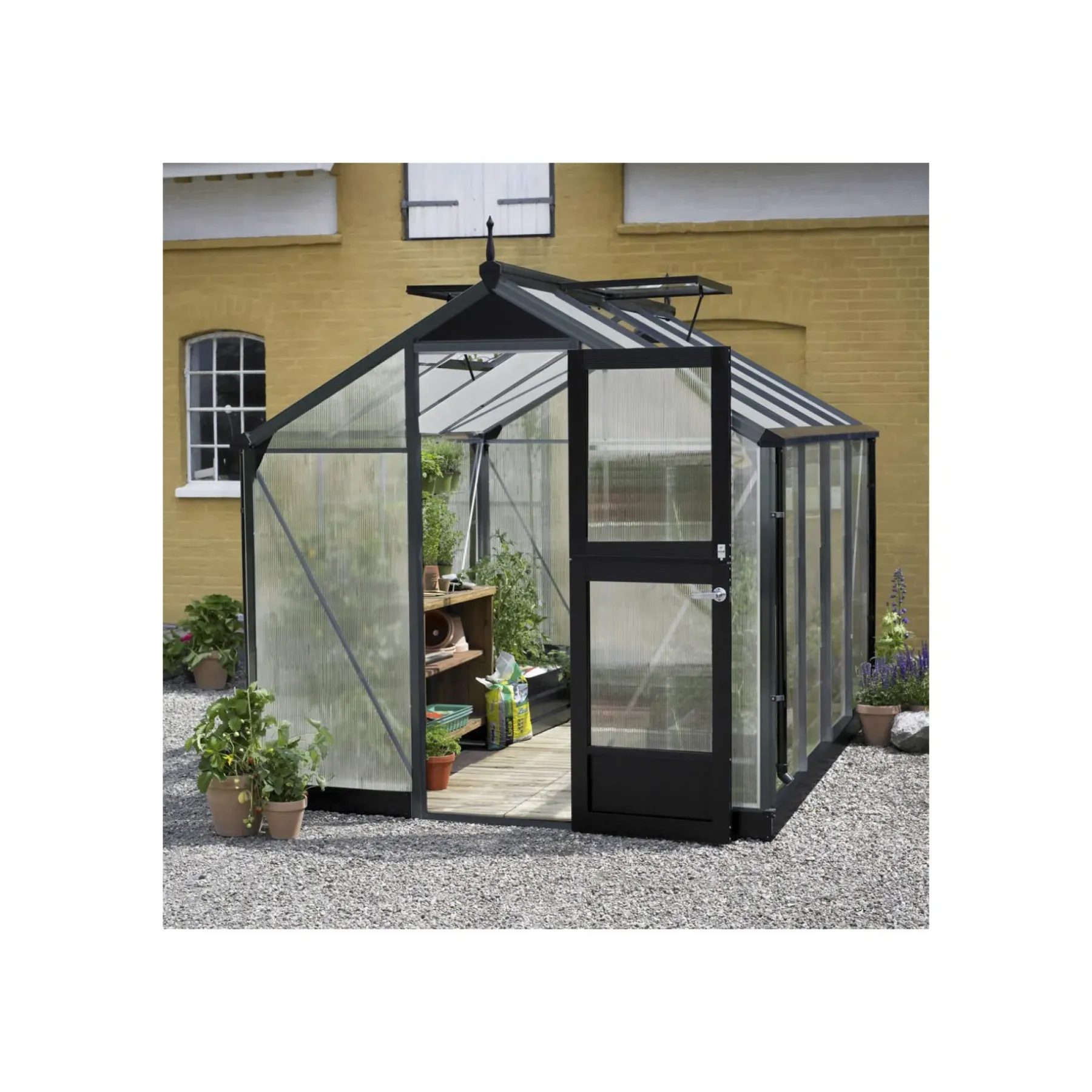 Drivhuse ^ Juliana COMPACT EKSKL. SOKKEL DRIVHUS 10 MM POLY ANTRACIT 6,6 M2