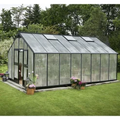 Drivhuse ^ Juliana GARTNER EKSKL. SOKKEL DRIVHUS 10 MM POLY ANTRACIT 21,4 M2