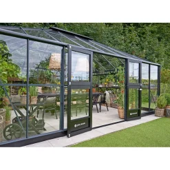 Orangerier ^ Juliana GRAND OASE DRIVHUS 3 MM HÆRDET GLAS HELE BANER ANTRACIT 25,6 M2