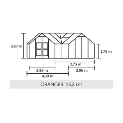 Orangerier ^ Juliana ORANGERI DRIVHUS 3 MM HÆRDET GLAS HELE BANER ANTRACIT 15,1 M2