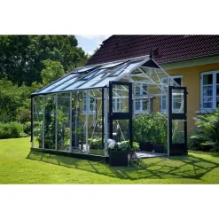 Drivhuse ^ Juliana PREMIUM DRIVHUS 3 MM HÆRDET GLAS HELE BANER ALUMINIUM 10,9 M2