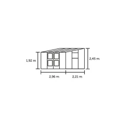 Vægdrivhuse ^ Juliana VERANDA VÆGDRIVHUS 3MM HÆRD GLAS HELE BANER,10MM POLYTAG ANTRACIT 6,6 M2