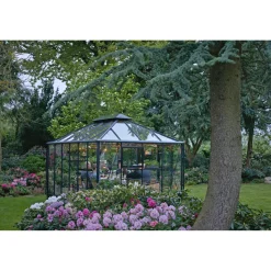 Orangerier ^ Juliana GRAND OASE ORANGERI 3 MM HÆRDET GLAS HELE BANER ANTRACIT 13 M²