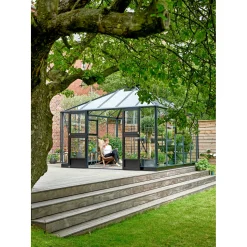 OASE DRIVHUS 3 MM HÆRDET GLAS HELE BANER ANTRACIT 13,5 M2>Juliana New