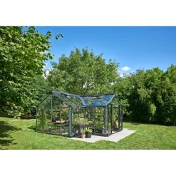 ORANGERI DRIVHUS 3 MM HÆRDET GLAS HELE BANER ANTRACIT 21,5 M2>Juliana Sale