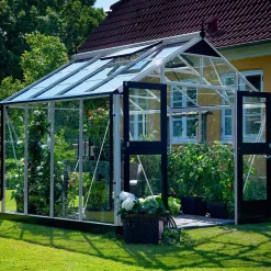 PREMIUM DRIVHUS 3 MM HÆRDET GLAS HELE BANER ALUMINIUM 8,8 M2>Juliana Outlet