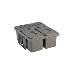 JAZZ60-5 AFFALDSSORTERING GRÅ. BEHOLDERE I GRÅ 2X12L,3X5L>Juvel Outlet