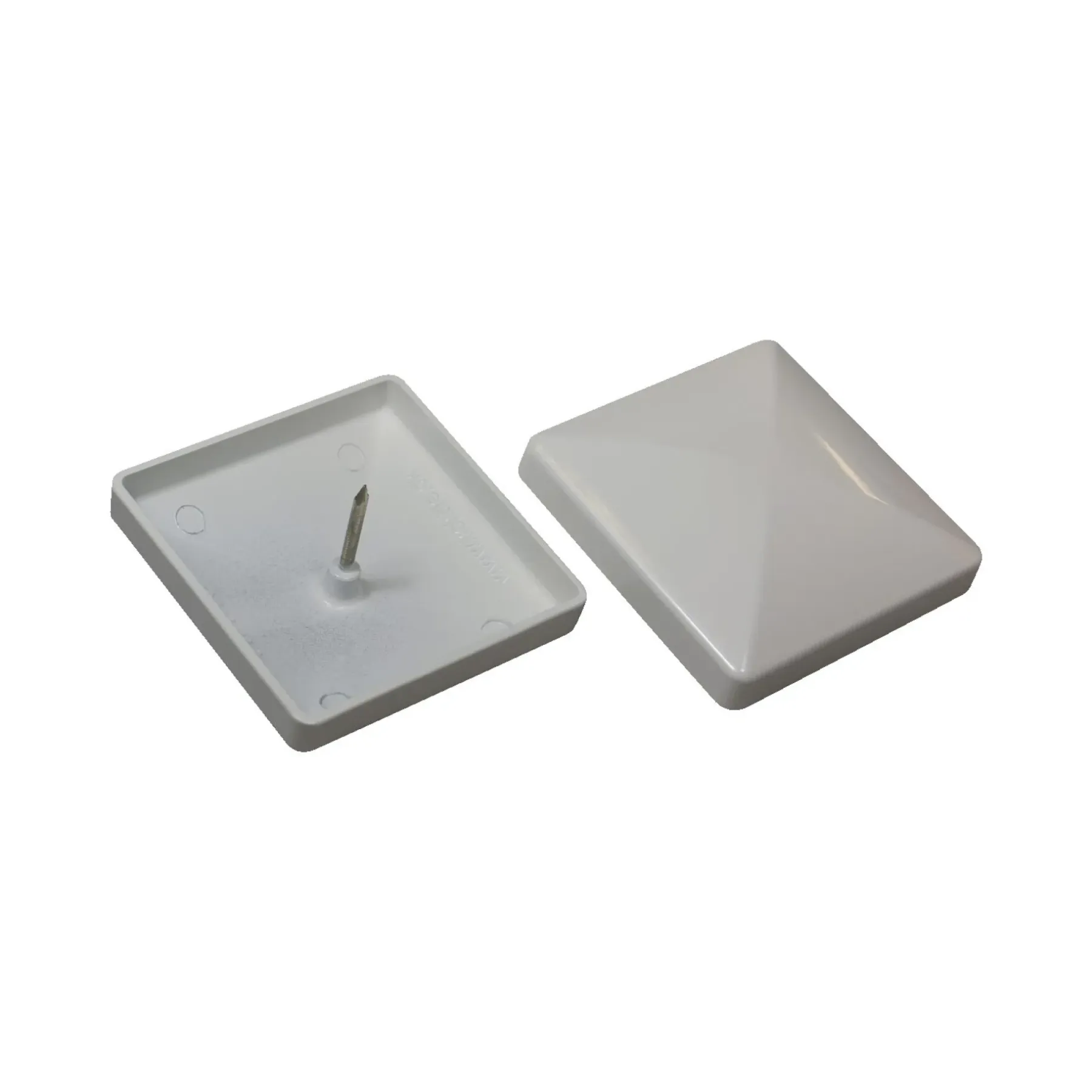 CAP 76 STOLPEHAT ALUMINIUM HVID 76 X 76 MM>Kokille New