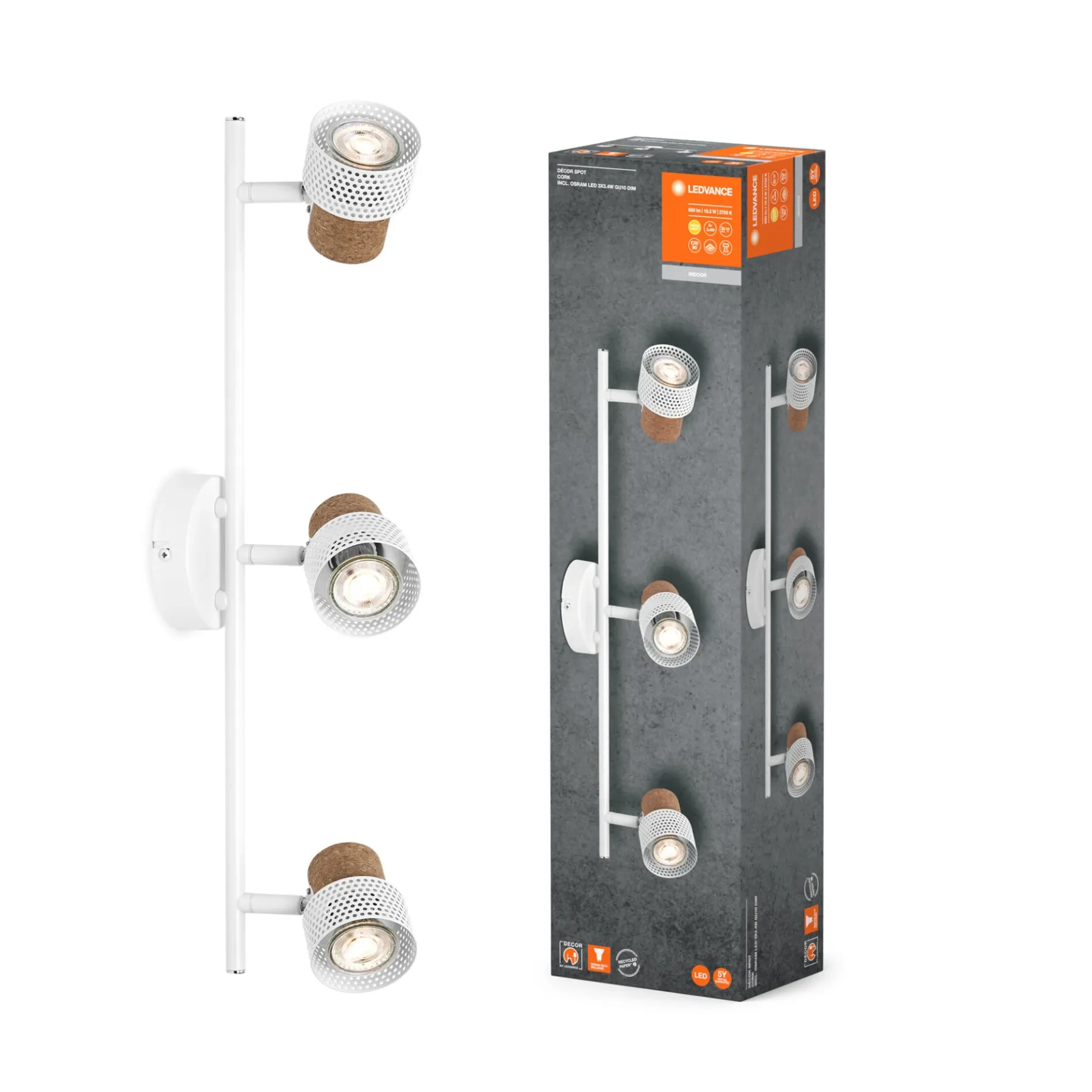 Spotlights ^ LEDVANCE DECOR CORK SPOTLAMPE HVID GU10 10,2W
