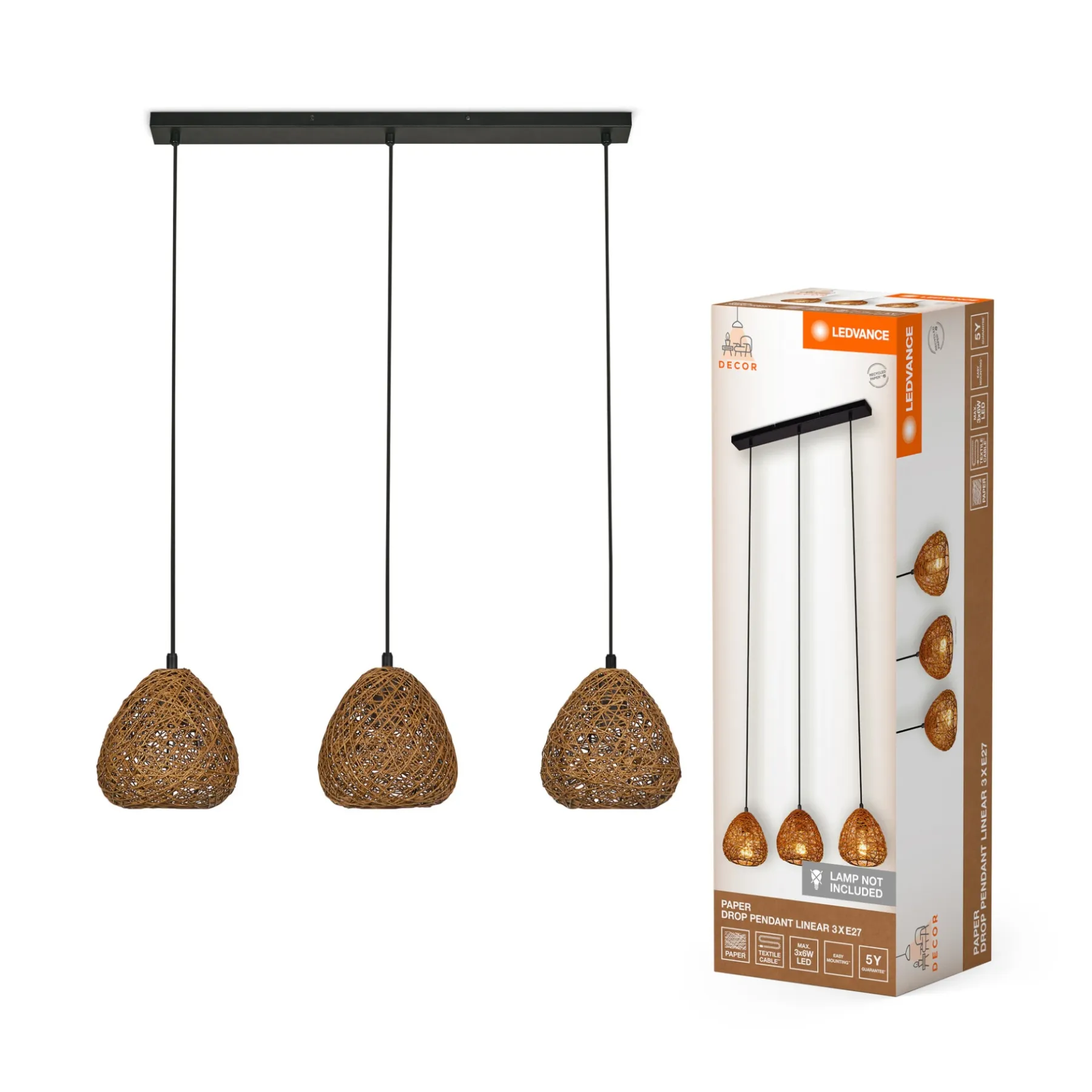 Pendel Lampe ^ LEDVANCE DECOR DROP PENDEL BEIGE 20,2 CM