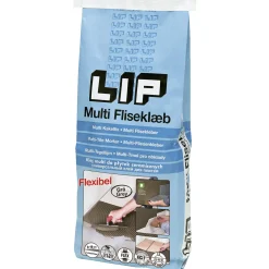 Fliseklæb & Fugemasse ^ LIP MULTI FLISEKLÆB 5 KG GRÅ