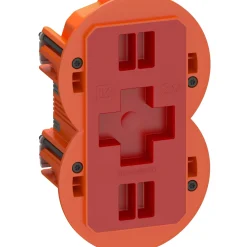 Stikdåser & Stikkontaktrammer ^ LK Fuga AIR SLIM 2 MODUL FORFRADÅSE MØRK ORANGE 2 M IP40 VINDTÆT