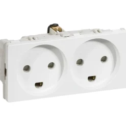 Stikkontakter & Afbrydere ^ LK Fuga STIKKONTAKT HVID DOBBELT MODUL M/JORD