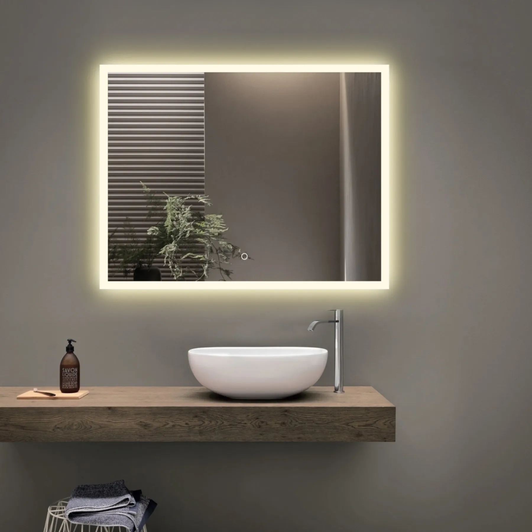 Badeværelsesmøbler ^ Milobad CL30 MED LED-LYS SPEJL 70X90
