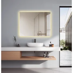 Badeværelsesmøbler ^ Milobad CL34 MED LED-LYS SPEJL 70X90