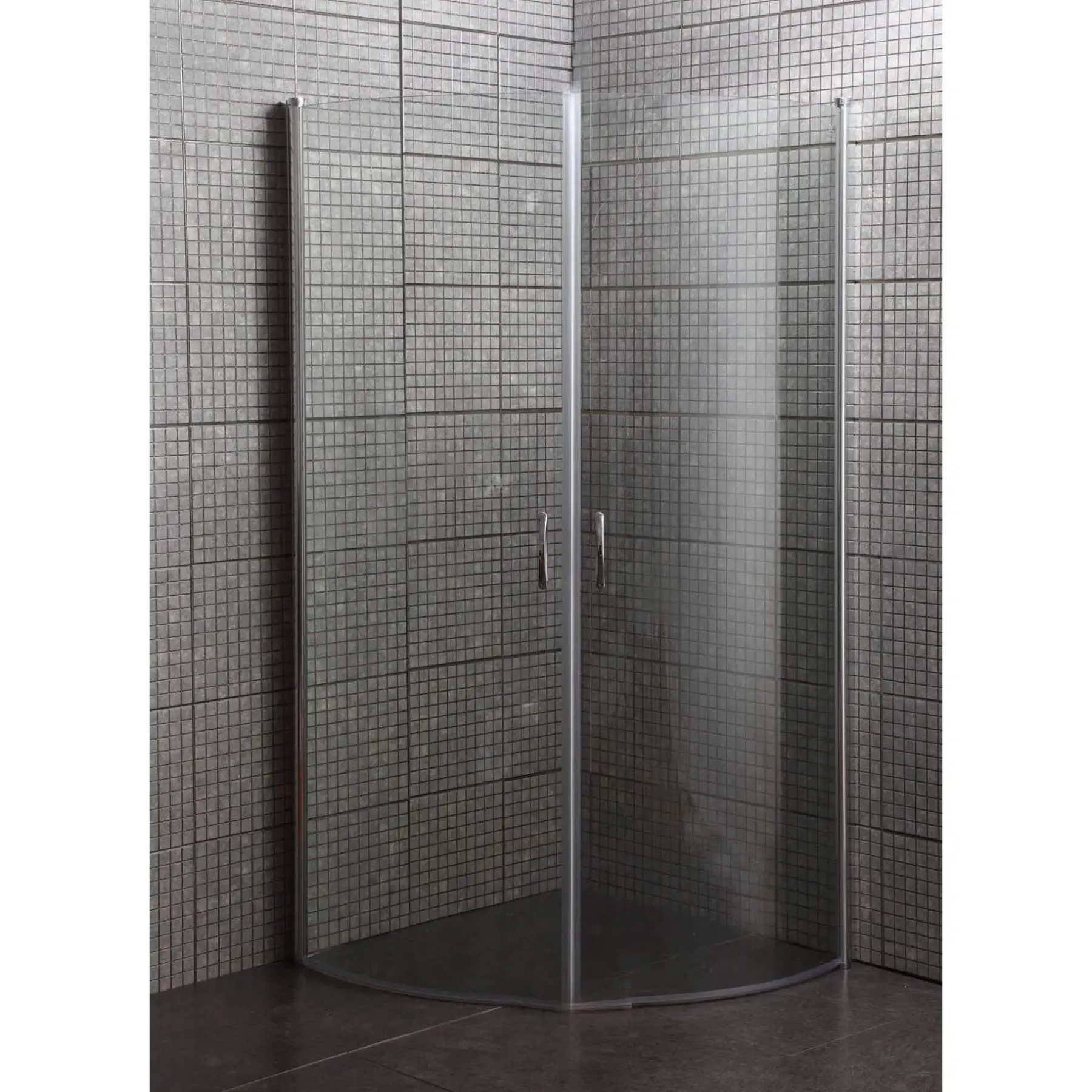 BUET, KLAR GLAS BRUSEHJØRNE 90 CM KROM>Milobad Hot