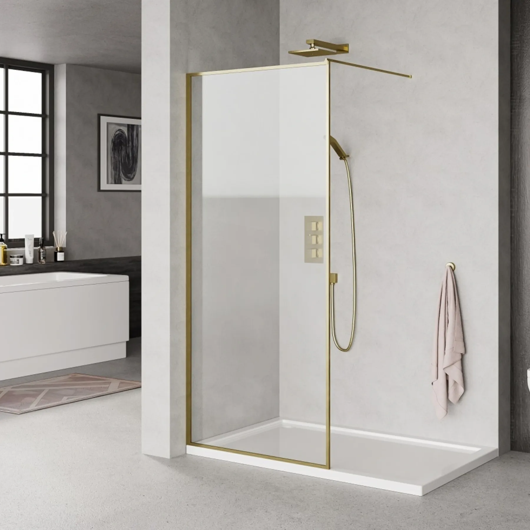 MESSING PROFIL BRUSEVÆG KLART GLAS 100 CM>Milobad Discount