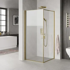 MESSING PROFIL BRUSEDØR KLART GLAS 90 CM>Milobad Outlet