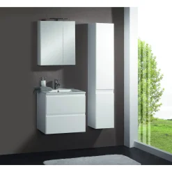 RENO SPEJLSKAB 2 LÅGER HVID HØJGLANS 60 X 60 CM>Milobad Sale