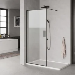 SORT PROFIL BRUSEVÆG KLART GLAS 90 CM>Milobad