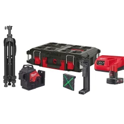 Måleværktøj ^ MILWAUKEE M12 3PLSKIT-401P KRYDSLASER UDEN MÅLPLADE 38 M/ MED MÅLPLADE 100 M