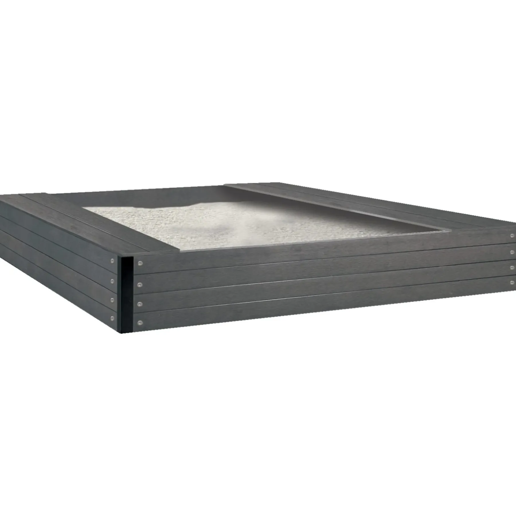 Sandkasser ^ NORDIC PLAY Active WPC SANDKASSE 120 X 24 X 120 CM GRÅ KOMPOSIT