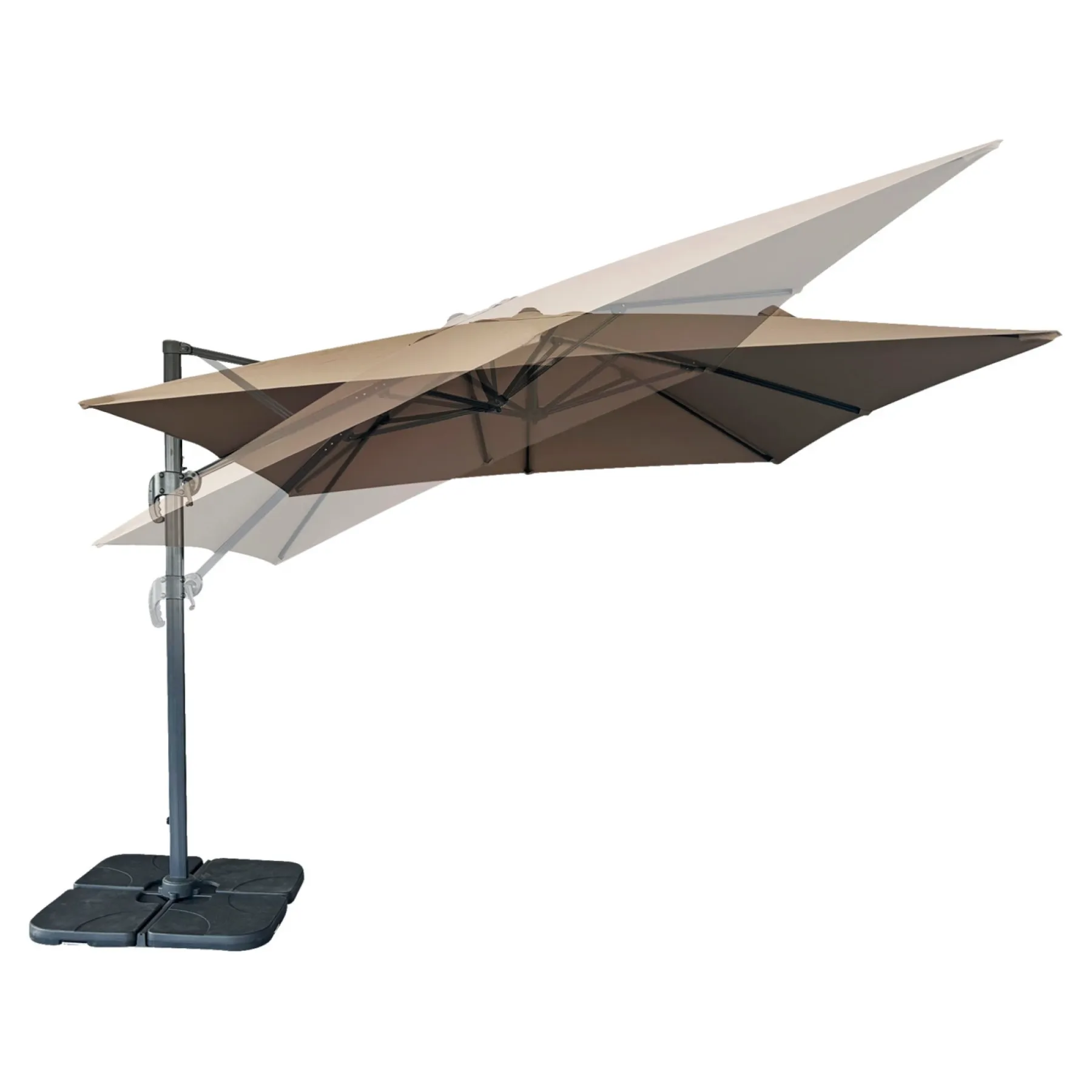 Parasoller & Markiser ^ Outrium MESSINA HÆNGEPARASOL SAND/GRÅ 295X295X260