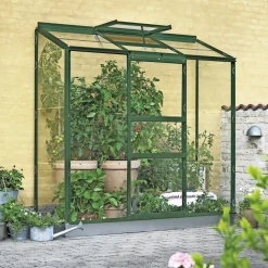 Vægdrivhuse ^ Outrium VÆGDRIVHUS 3 MM DELT GLAS GRØN 1,3 M2