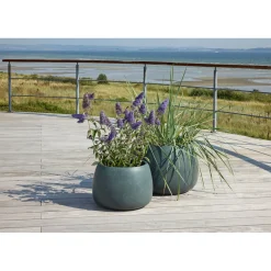CALI HAVEKRUKKE FIBERCEMENT SORT/GRØN Ø55XH37CM>Outrium Best