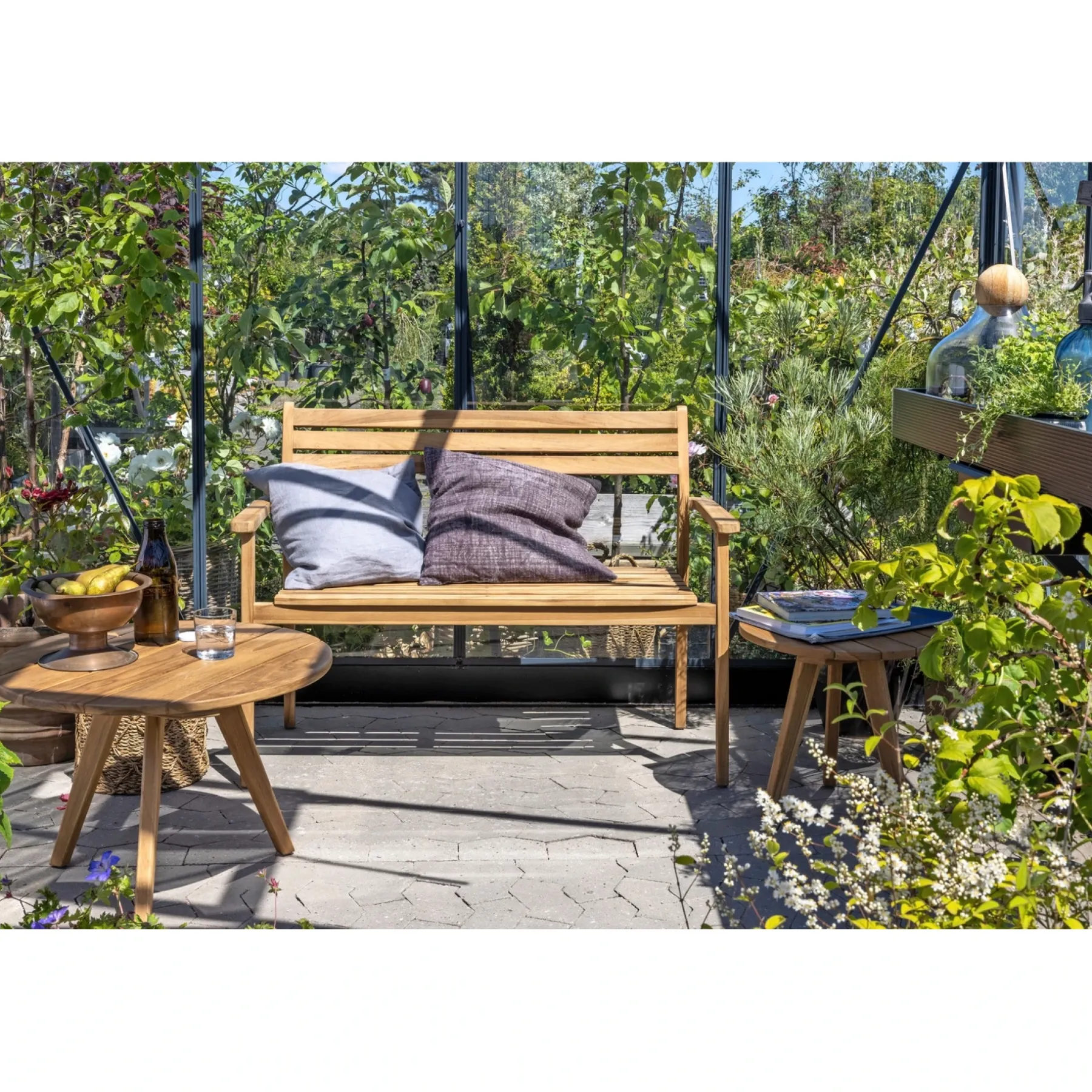 GILI MED RYGLÆN HAVEBÆNK TEAK 120 CM>Outrium New