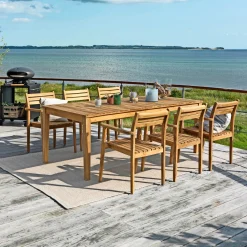 Havemøbelsæt ^ Outrium GILI MED 6 STOLE HAVEMØBELSÆT TEAK