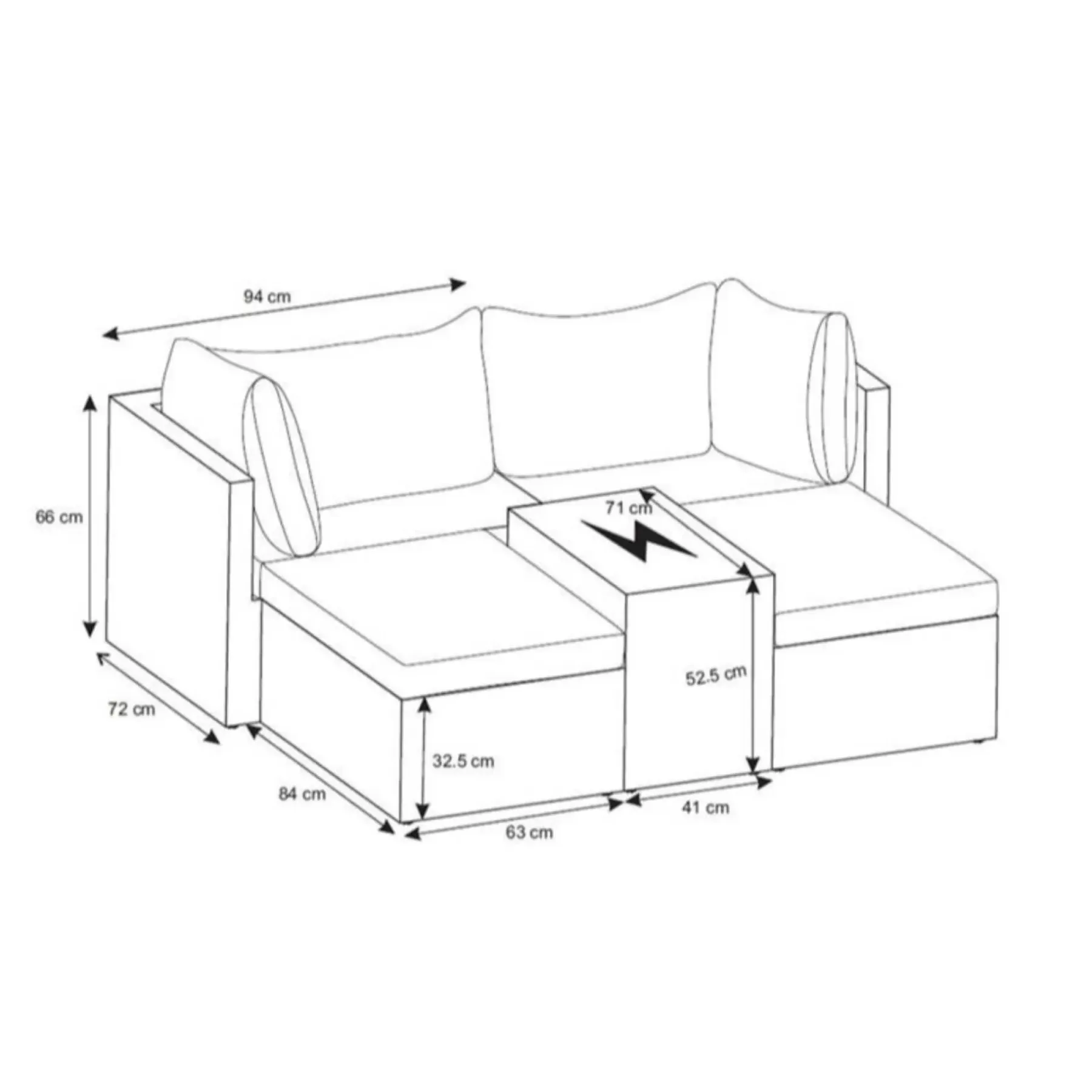 Lounge Havemøbler ^ Outrium LISSABON SOFASÆT SORT