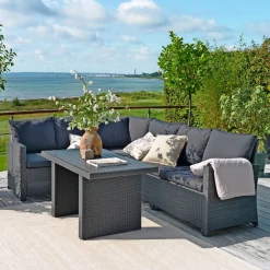 SARDINIEN MED EKSTRA HØJ RYG SOFASÆT SORT>Outrium Discount