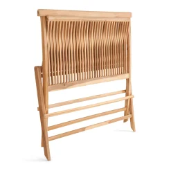 SYROS MED RYGLÆN HAVEBÆNK TEAK 110 CM>Outrium Discount